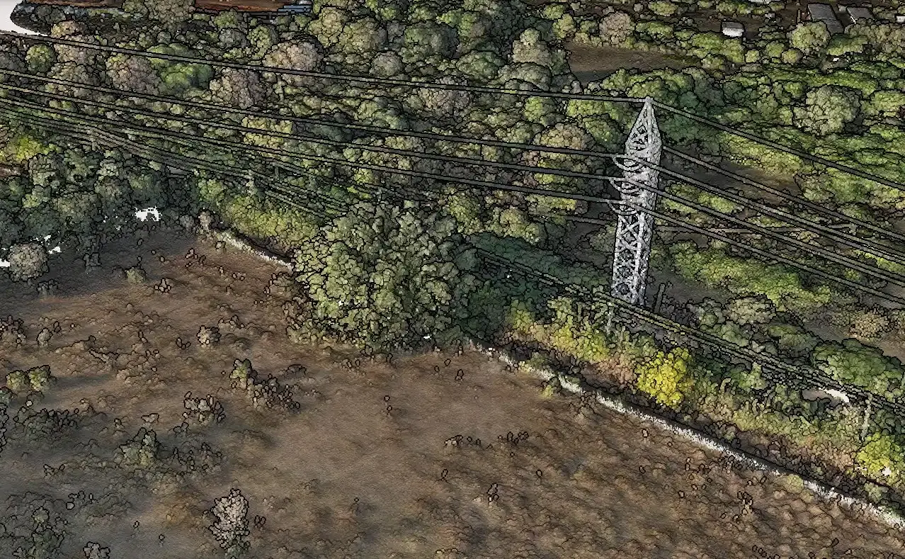 LiDAR point cloud visualization of terrain